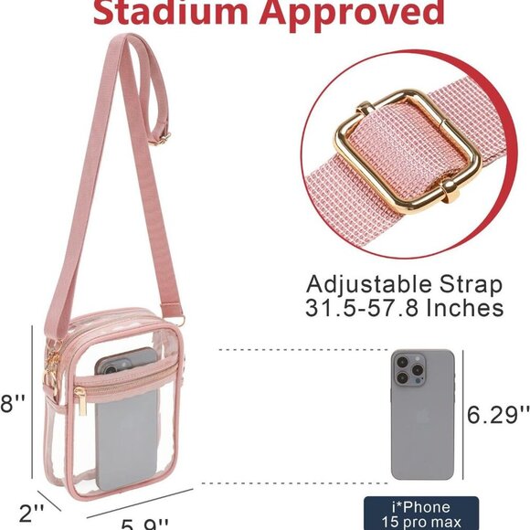 Clear Bag for Stadium Events - Clear Purses for Women Stadium Crossbody Messenge - Picture 2 of 8
